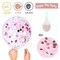 Thomtery Pink Confetti White Balloons, 50pcs 12 inch Latex Balloons for Birthday Party, Valentine's Day Decorations